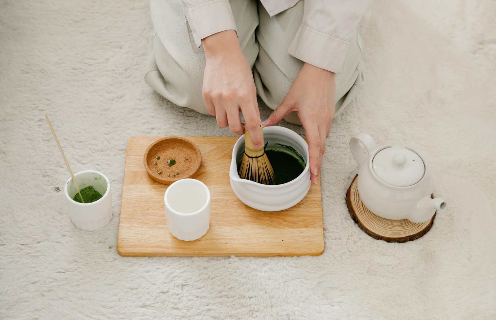 https://www.pexels.com/photo/woman-preparing-matcha-8329917/